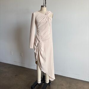 NWOT BCBGMaxAzria One-Shoulder Asymmetrical Dress in Beige Sz 4